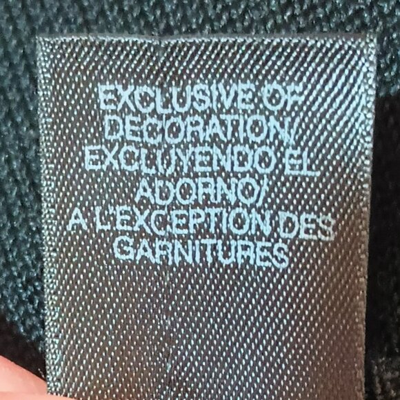 Liz Claiborne Black Silk Cardigan 12 Women's Open Front Long Sleeve Bead Flower - Picture 8 of 9